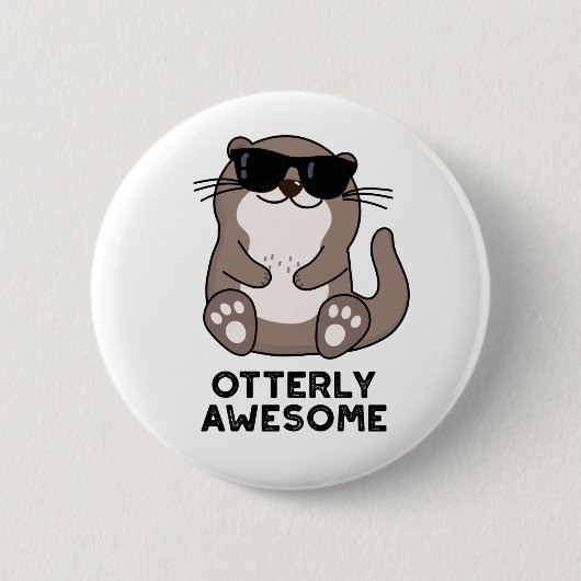 Phantastischer Funny Animal Otter Puff Button (Vorderseite)