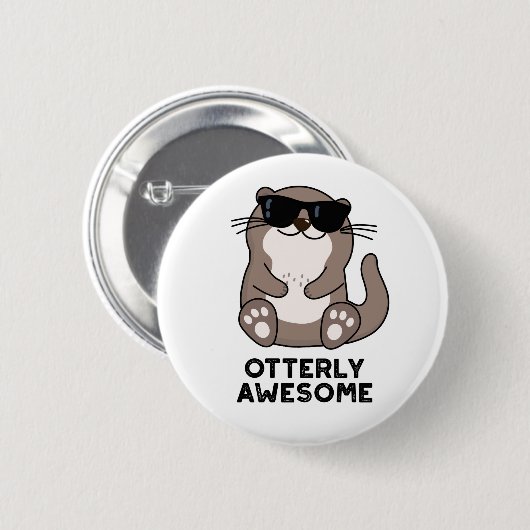Phantastischer Funny Animal Otter Puff Button (Vorne & Hinten)