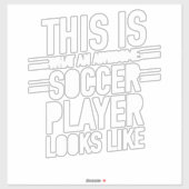 Phantastischer Fußballspieler sieht aus wie lustig Aufkleber (Blatt)