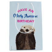 Phantastischer Geburtstag Niedlicher Otter Puff Mittlere Geschenktüte (Vorderseite)