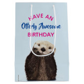 Phantastischer Geburtstag Niedlicher Otter Puff Mittlere Geschenktüte (Rückseite)