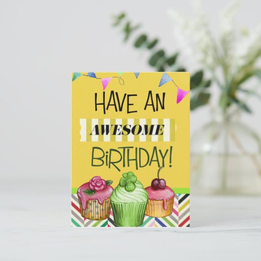 Phantastischer Geburtstag Postkarte (Stehend Vorderseite)