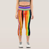 Phantastischer gelber Taillenbogen Capri Leggings (Vorderseite)