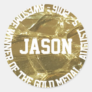 Phantastischer Gewinner des Goldmedailerndatums Runder Aufkleber