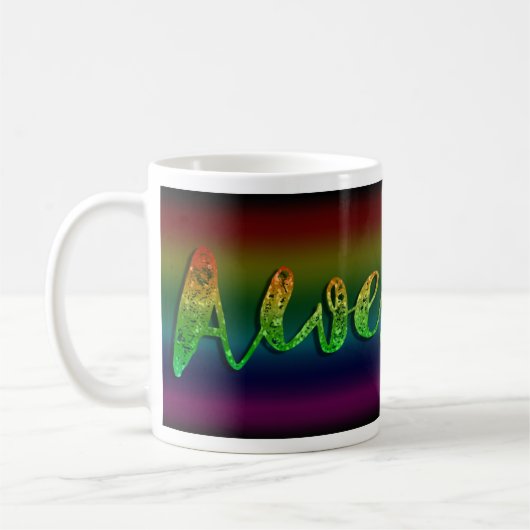 Phantastischer Glitzer Regenbogen-Anweisung Niedli Kaffeetasse (Links)