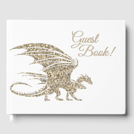 Phantastischer Goldener Mosaikdrache Gästebuch