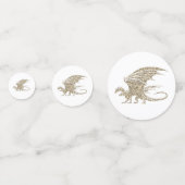 Phantastischer Goldener Mosaikdrache Konfetti (Vorderseiten)