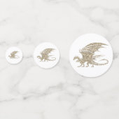 Phantastischer Goldener Mosaikdrache Konfetti (Rückseiten)