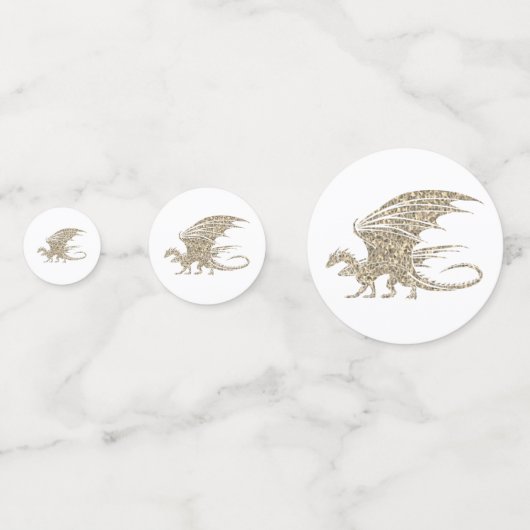 Phantastischer Goldener Mosaikdrache Konfetti (Rückseiten)