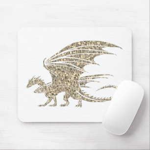 Phantastischer Goldener Mosaikdrache Mousepad
