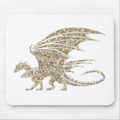 Phantastischer Goldener Mosaikdrache Mousepad (Vorne)