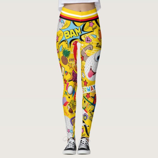 ⛳️ Phantastischer Golfmix gelb 💛 Leggings (Vorderseite)