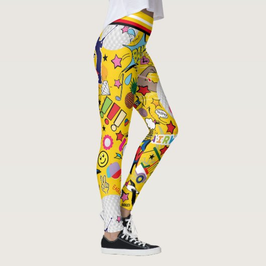 ⛳️ Phantastischer Golfmix gelb 💛 Leggings (Rechts)