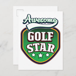 Phantastischer Golfstar Ankündigungspostkarte