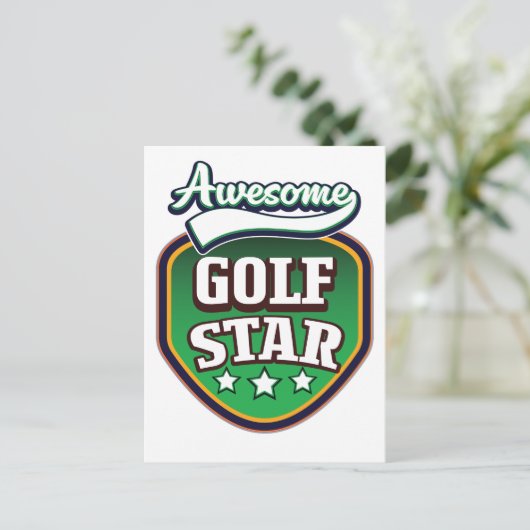 Phantastischer Golfstar Ankündigungspostkarte (Stehend Vorderseite)