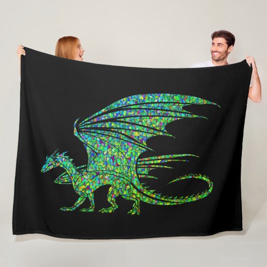 Phantastischer Green Dragon Mosaik Fleecedecke (Beispiel)
