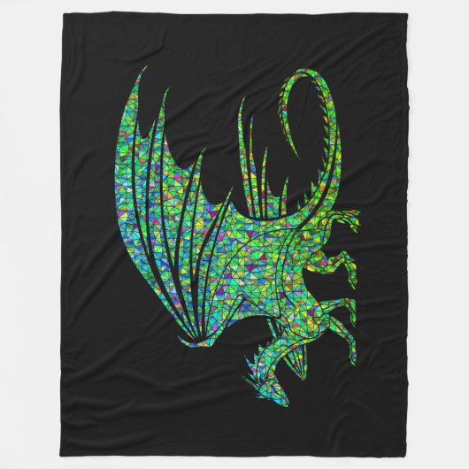 Phantastischer Green Dragon Mosaik Fleecedecke (Vorderseite)