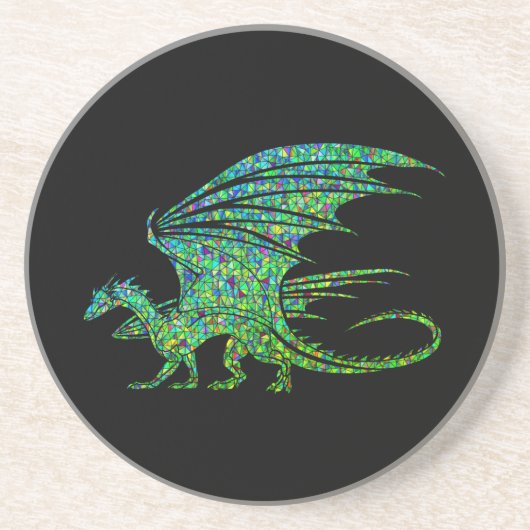 Phantastischer Green Dragon Mosaik Getränkeuntersetzer (Vorne)