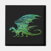 Phantastischer Green Dragon Mosaik  Magnet (Vorne)