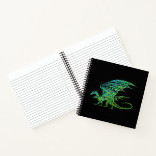 Phantastischer Green Dragon Mosaik Notizblock