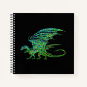 Phantastischer Green Dragon Mosaik Notizblock (Vorderseite)