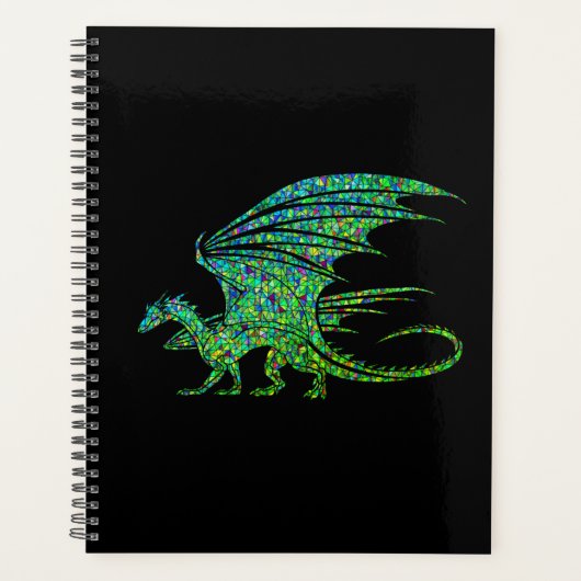Phantastischer Green Dragon Mosaik Planer (Vorderseite)