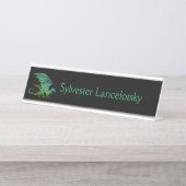 Phantastischer Green Dragon Mosaik Schreibtischnamensplakette (Vorderseite )