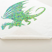 Phantastischer Green Dragon Mosaik Sherpadecke (3/4)