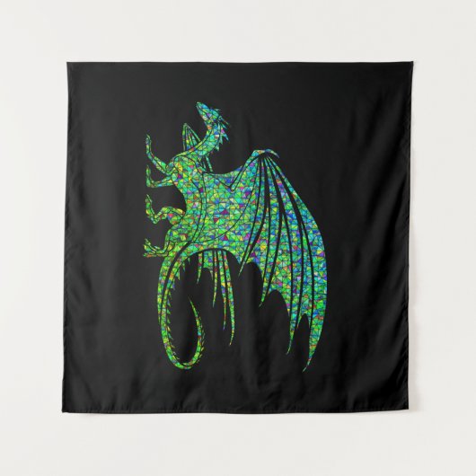 Phantastischer Green Dragon Mosaik Wandteppich (Vorderseite (Horizontal))