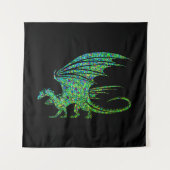 Phantastischer Green Dragon Mosaik Wandteppich (Vorderseite)