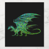 Phantastischer Green Dragon Mosaik Weinetikett (Einzelnes Label)