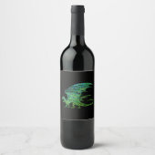 Phantastischer Green Dragon Mosaik Weinetikett (Vorderseite)