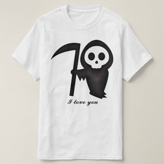Phantastischer grimmiger Sensenmann I Liebe du Tot T-Shirt (Design vorne)