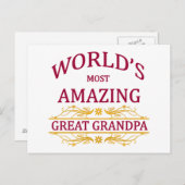 Phantastischer Großvater Postkarte (Vorne/Hinten)