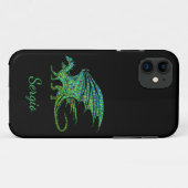 Phantastischer grüner Mosaikdrache Case-Mate iPhone Hülle (Rückseite (Horizontal))