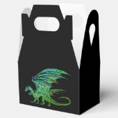 Phantastischer grüner Mosaikdrache Geschenkschachtel (Geöffnet)