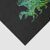 Phantastischer grüner Mosaikdrache Seidenpapier (Ausschnitt)