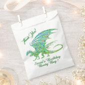 Phantastischer grüner Mosaikdrache Vielen Dank Geschenktütchen (Ausgeschnitten)