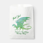 Phantastischer grüner Mosaikdrache Vielen Dank Geschenktütchen (Vorderseite)