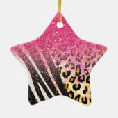 Phantastischer, gürteliger Leopardendruck, Zebrast Keramik Ornament (Hinten)