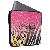 Phantastischer, gürteliger Leopardendruck, Zebrast Laptopschutzhülle (Vorne Rechts)