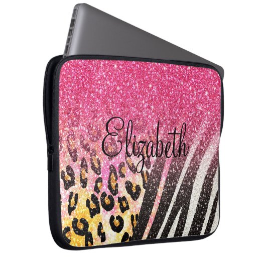 Phantastischer, gürteliger Leopardendruck, Zebrast Laptopschutzhülle (Vorne Rechts)