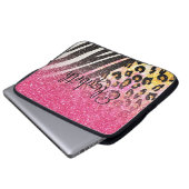 Phantastischer, gürteliger Leopardendruck, Zebrast Laptopschutzhülle (Vorne Knopf)