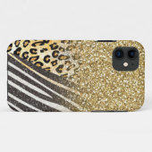 Phantastischer gürtiger Goldleopard und Zebradruck Case-Mate iPhone Hülle (Rückseite (Horizontal))