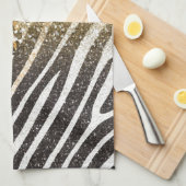 Phantastischer gürtiger Goldleopard und Zebradruck Handtuch (Viertel Falte)