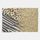 Phantastischer gürtiger Goldleopard und Zebradruck Handtuch (Horizontal)