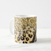 Phantastischer gürtiger Goldleopard und Zebradruck Kaffeetasse (Vorderseite Links)