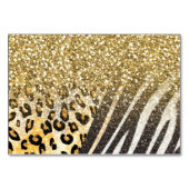 Phantastischer gürtiger Goldleopard und Zebradruck Tischnummer (Rückseite)