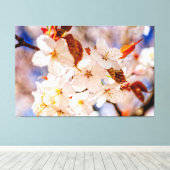 Phantastischer Haufen Sakura-Blume im Frühjahr Leinwanddruck (Insitu (Holzboden))