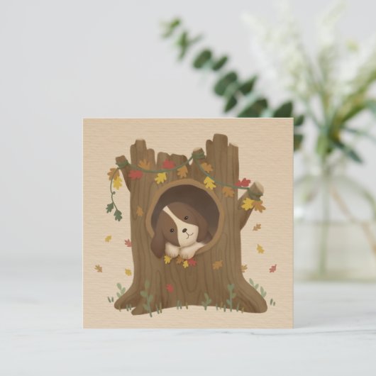 Phantastischer Herbst: Beagle Karte (Stehend Vorderseite)